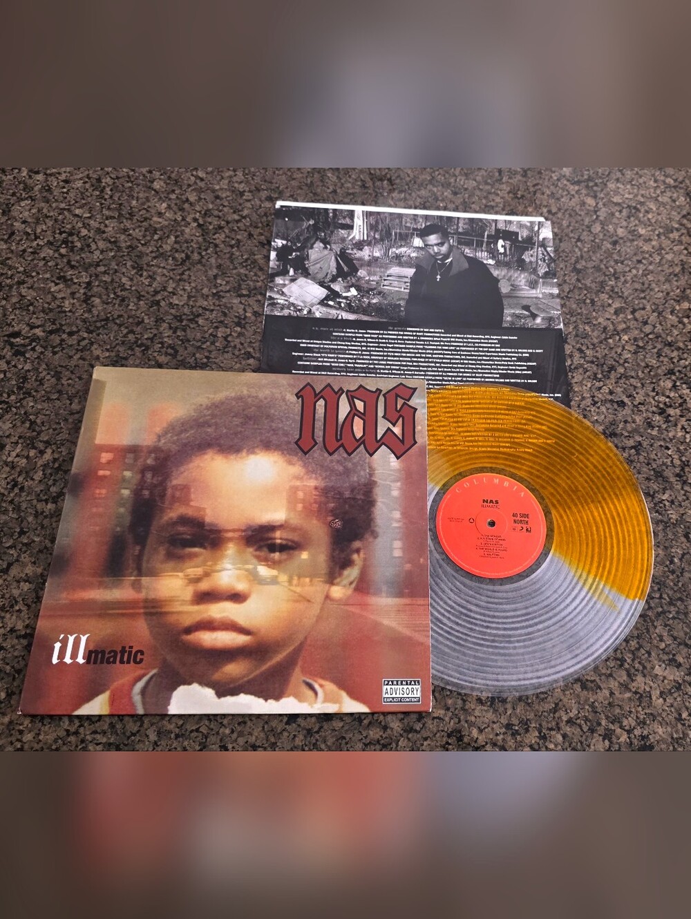 Nas - Illmatic LP Clear & Gold Split Vinyl Limited Edition exclusive Rare Hiphop